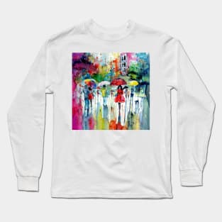 Rain, colours, people Long Sleeve T-Shirt